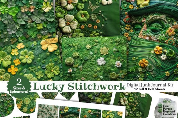 Embroidery St. Patricks Day Junk Journal Review