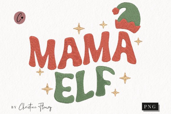 Faux Embroidery Mama Elf PNG Review