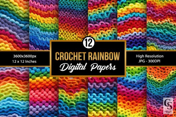 Rainbow Crochet Knit Embroidery Patterns